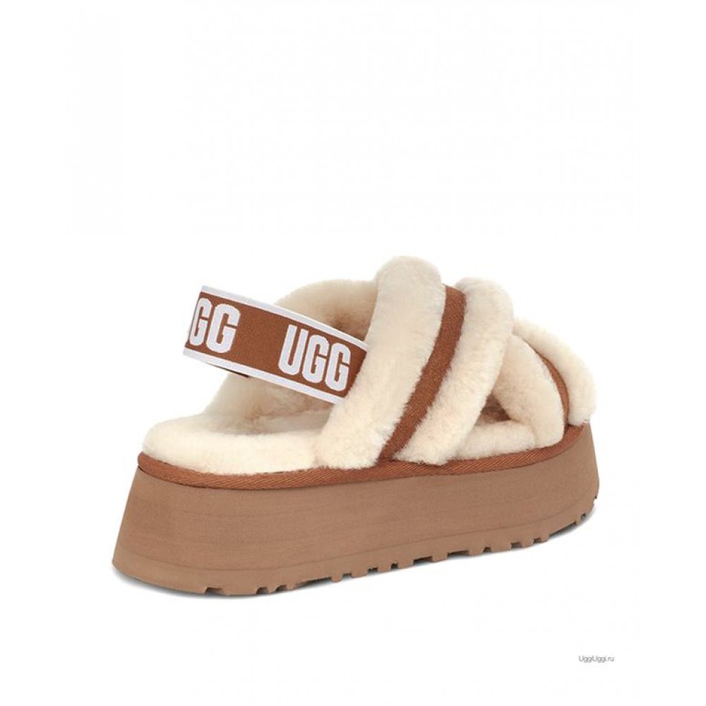 UGG W DISCO CROSS SLIDE CHESTNUT