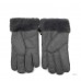 UGG Men's Gloves Tenney Sleek Leather Fur Gray