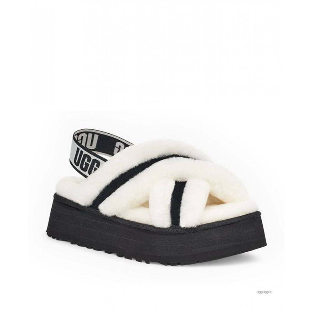 UGG W DISCO CROSS SLIDE WHITE