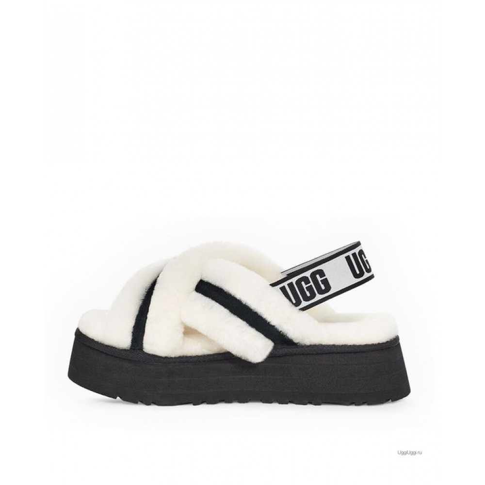 UGG W DISCO CROSS SLIDE WHITE