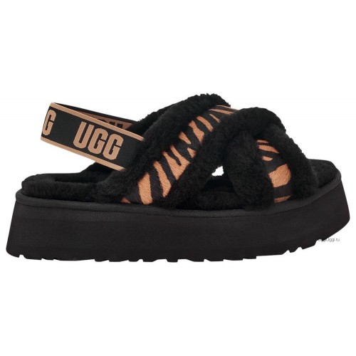 UGG W DISCO CROSS SLIDE TIGER PRINT