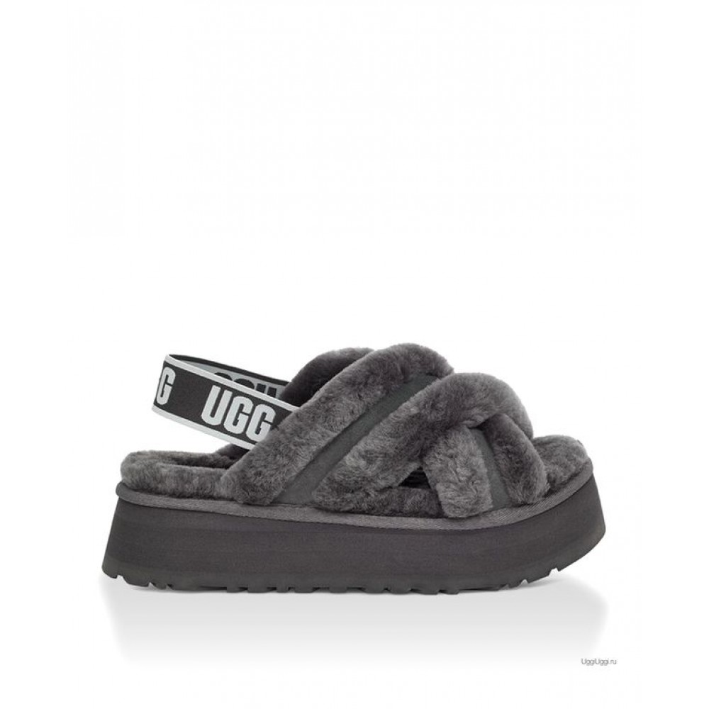 UGG W DISCO CROSS SLIDE GREY