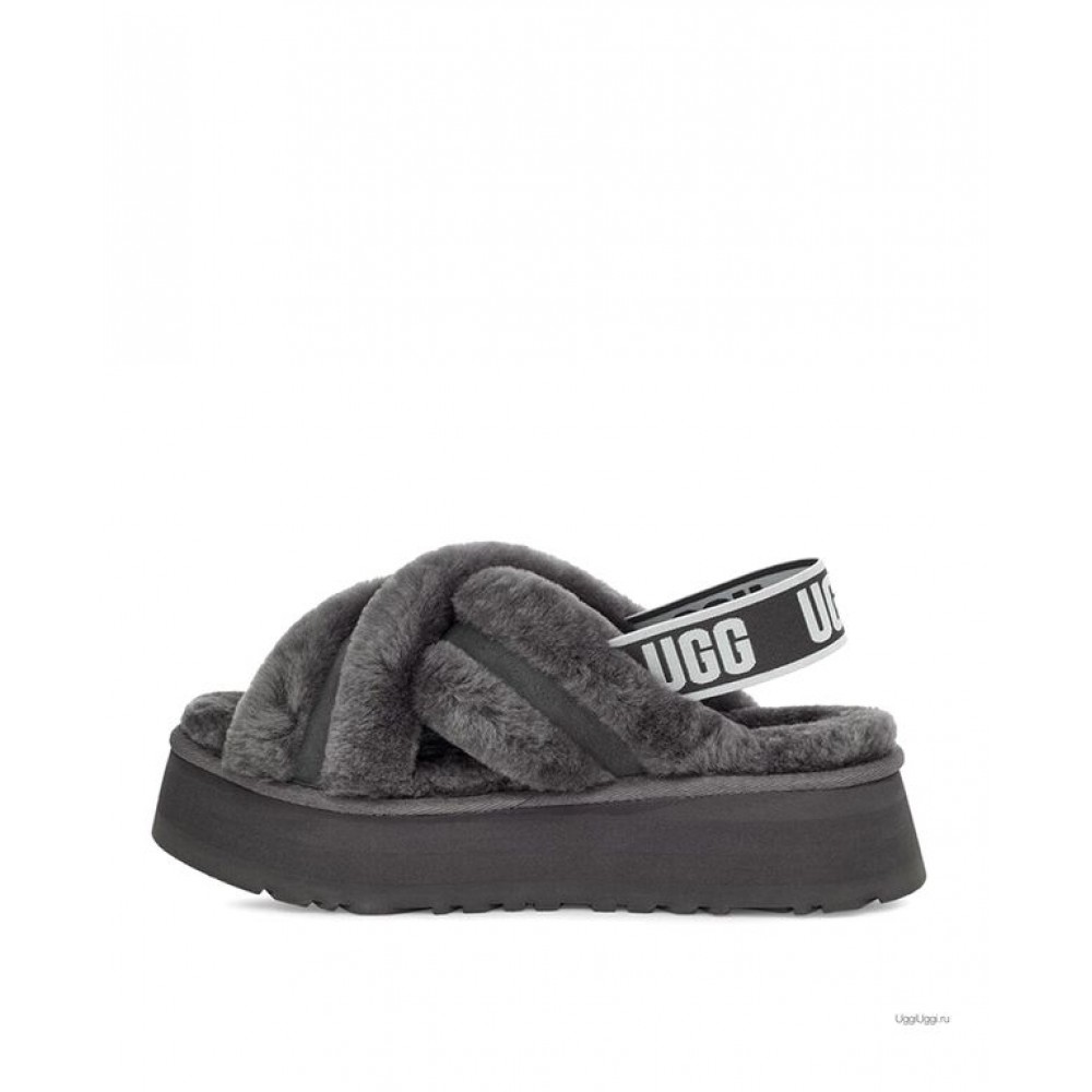 UGG W DISCO CROSS SLIDE GREY