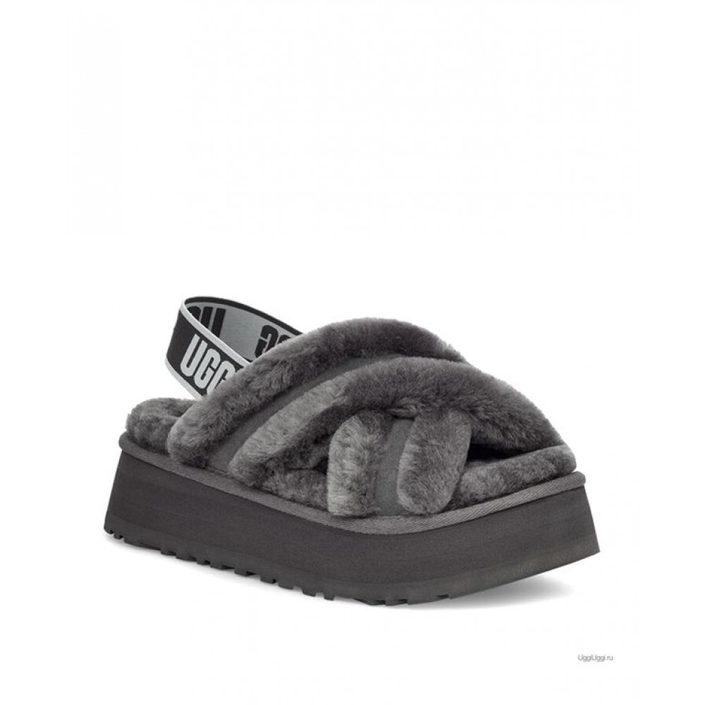 UGG W DISCO CROSS SLIDE GREY