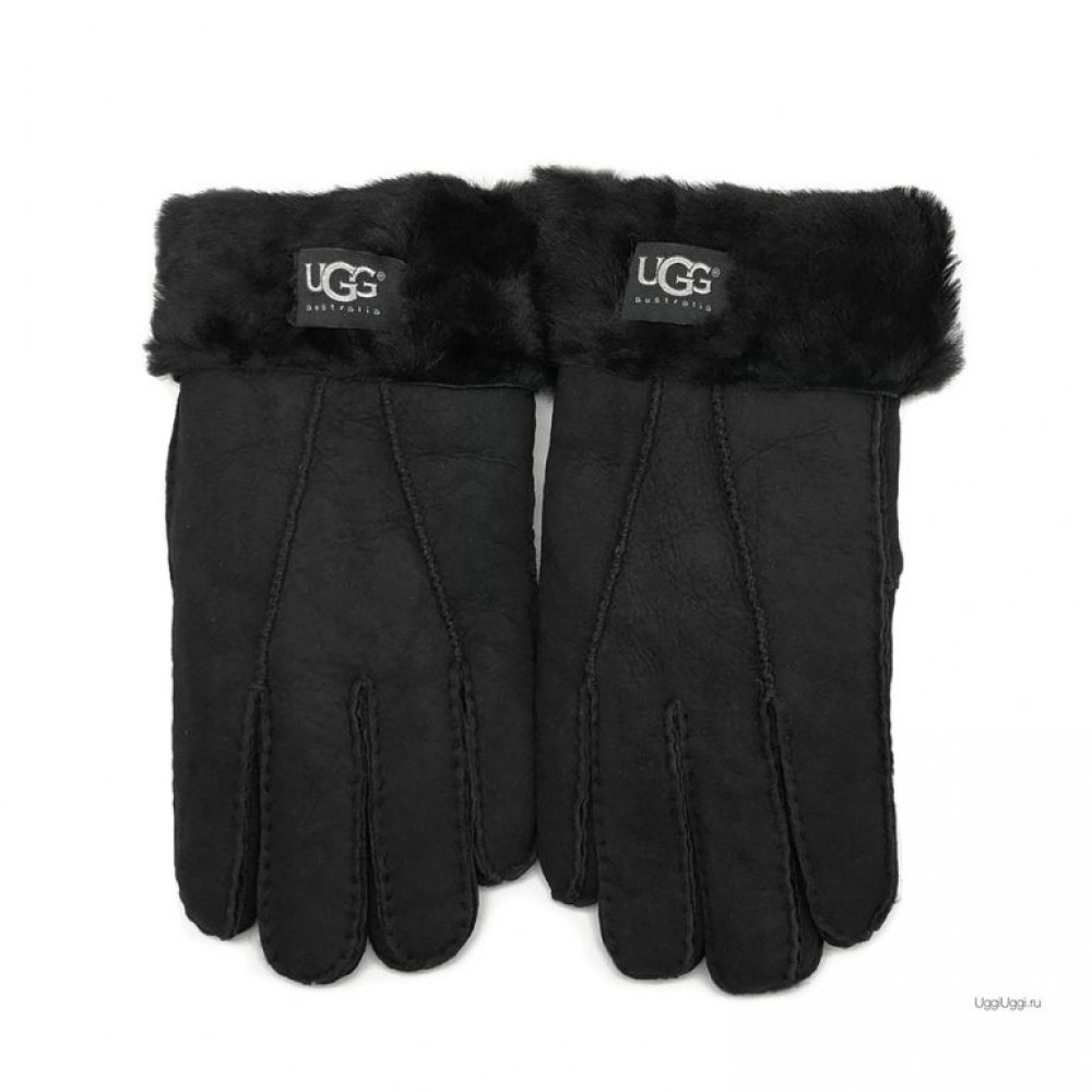 UGG Women's Gloves Tenney Fur Black