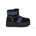 UGG WOMEN CLASSIC MINI II BRAID PLATFORM BLACK